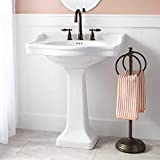 Signature Hardware 271354 Cierra 30' Vitreous China Pedestal Sink with 3 Faucet Holes at 8' Centers