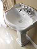 Barclay 3-874WH Stanford 460 Vitreous China Pedestal Lavatory Sink with 4-Inch Centerset, White