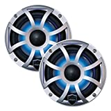 Wet Sounds REVO 8-XSS Silver Open XS Grille 8 Inch Marine LED Coaxial Speakers (Pair) (Renewed)