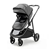 Mompush Wiz, Baby Stroller with True Bassinet Mode for Newborn and Toddler, Convertible Carriage Bassinet to Stroller, Reversible Seat, Foot Cover and Rain Cover Included, Large Storage Space