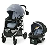 Graco Modes Pramette Travel System | Includes Baby Stroller with True Bassinet Mode, Reversible Seat, One Hand Fold, Extra Storage, Child Tray and SnugRide® 35 Infant Car Seat, Ontario