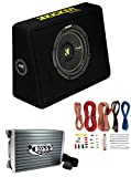 Kicker 44TCWC102 10' 600W Complete Subwoofer Bass Package with Loaded Subwoofer Enclosure, Boss Audio 1500W Monoblock Amplifier, & Amp Wiring Kit