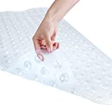 YINENN Bath Tub Shower Mat 40 x 16 Inch Non-Slip and Extra Large, Bathtub Mat with Suction Cups, Machine Washable Bathroom Mats with Drain Holes, Clear