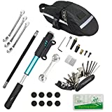 Chumxiny Bicycle Repair Kit, Bike Tire Repair Tool Kit Contains 16-in-1 Tool, 120Psi Mini Bicycle Pump, Bicycle Tire Patch Kit, Used for Mountain Bike and Road Bike.(Blue)