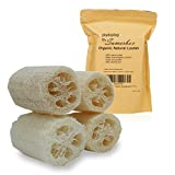 4' Natural Loofah Exfoliating Body Sponge Scrubber for Skin Care in Bath Spa Shower Pack of 4