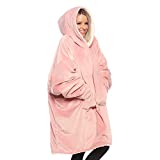 THE COMFY Original | Oversized Microfiber & Sherpa Wearable Blanket, Seen On Shark Tank, One Size for All (Blush)