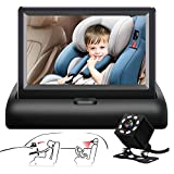 VEKOOTO Baby Car Mirror, Baby Car Camera 4.3' HD Display with Night Vision, Car Seat Camera Monitor for Baby Rear Facing with 120 Degrees Wide Clear View, Easily Observe The Baby's Move