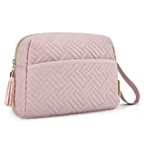 Makeup Bag,BAGSMART Elegant Roomy Cosmetic Pouch for Purse,Travel Zipper Pouch,Water-resistant Toiletry Bag,Makeup Accessories Organizer