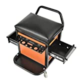 Aain AA041 Creeper Seat Tool Box with Storage,Mechanics Roller Seat with drawers,Garage Rolling Toolbox Creeper with Wheels
