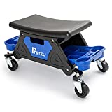 PTSTEL Roller Mechanics Seat, Muti-Function Tool Stools, Heavy Duty Creepers Seat Big Seating Platform Slide Out Tool Trays and Drawer 300 lb. Capacity