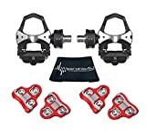 Wearable4U Favero Assioma Duo Pedal Based Cycling Power Meter with Extra Cleats Cleaning Cloth Bundle (Red (6 Degree Float))