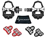 Favero Assioma Uno Pedal Based Cycling Power Meter with Extra Cleats and Wearable4U Cleaning Cloth Bundle