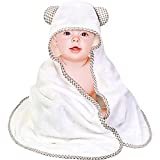 Baby Ultra Soft Bamboo Hooded Baby Towel with Washcloth - Hooded Bath Towels with Ears for Babies, Toddlers - Large Baby Towel Perfect for Boys and Girls