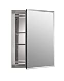 Kohler K-CB-CLR1620FS Frameless 16 Inch X 20 Inch Aluminum Bathroom Medicine Cabinet; Recess Installation Only , Grey