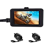 OBEST Motorcycle Dash Cam Dual 720p Motorbike Camera Front and Rear 120° Wide Angle,Sport Driving Recorder Dashcam with 3' LCD Screen Night Vision(Not Waterproof)