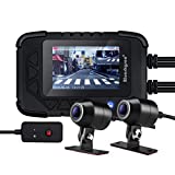 Motorcycle Dash Camera, Blueskysea DV688 Sportbike Dashcam 1080p Front Rear Dual Lens Waterproof 130° Angle with 2.35' LCD Screen Night Vision for Motorcycle Rider