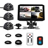 VSYSTO 4CH Dash Cam Vehicle Backup Camera 7.0'' Monitor Recording DVR Front & Sides & Rear VGA for Semi Trailer Truck Van Tractor with Infrared Night Vision Lens