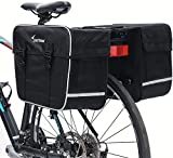 Sportneer Bike Panniers Grocery Bag - Bicycle Rear Rack Bag with Ultra-Stable Hooks & Large Pockets, Anti-Tear & Bounce-Proof Bike Storage Bag with Rain Cover for Cycling Touring/Commuting/Shopping