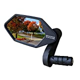 MEACHOW 2022 New Bar End Bike Mirror, Crystal UHD Automotive Grade Glass Lens E-Bike Mirrors, Scratch Resistant, Safe Rearview Mirrors, (Silver Left Side) ME-022LS