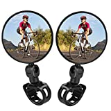 TAGVO Bike Mirror, 2 PCS Bicycle Cycling Rear View Safe Mirrors, Adjustable Rotatable Handlebars Mounted Plastic Convex Mirror for Mountain Road Bikes
