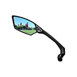 MEACHOW New Scratch Resistant Glass Lens,Handlebar Bike Mirror, Rotatable Safe Rearview Mirror, Bicycle Mirror, (Silver Left Side) ME-006LS