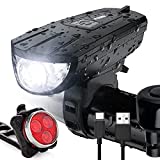 Vont Rechargeable Bike Light Set, Bicycle Light, Instant Install Without Tools, Fits All Bikes - 3 Modes, Bike Lights Front and Back Illumination - Waterproof, Lightweight, Durable