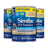 Similac 360 Total Care Infant Formula, with 5 HMO Prebiotics, Our Closest Formula to Breast Milk, Non-GMO, Baby Formula Powder, 36-oz Tub (Case of 3)