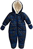 Urban Republic Baby Boys Snowsuit Winter Pram - Fully Sherpa Fur Lined (Newborn and Infant), Size 6 Months, Navy Camo Sherpa Footed