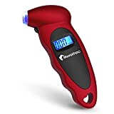 AWELTEC Digital Tire Pressure Gauge 150 PSI, 4 Settings, Tire Gauge for Car, Truck, Motorcycle, Bicycle with Backlit LCD and Non-Slip Grip (Red)