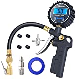 AstroAI Digital Tire Inflator with Pressure Gauge, 250 PSI Air Chuck and Compressor Accessories Heavy Duty with Rubber Hose and Quick Connect Coupler for 0.1 Display Resolution, Gifts for Men
