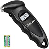 AstroAI Digital Tire Pressure Gauge with Replaceable AAA Batteries, 150 PSI 4 Settings Stocking Stuffers for Car Truck Bicycle Backlit LCD Non-Slip Grip, Black