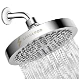 SparkPod High Pressure Rain Showerhead – Best Showerheads for Bathroom - Adjustable Angle for Ultimate Bath Shower – 1-min Installation with Extra Teflon Included (Universal Fit)(Chrome)
