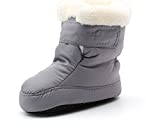 Kuner Newborn Baby Boys and Girls Waterproof Winter Warm Snow Boots (13cm(6-12months), Gray)