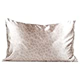 Kitsch 100% Satin Pillowcase with Zipper | Softer Than Silk | Cooling Satin Pillowcase | Satin Pillow Case Cover | Vegan Silk Pillowcase for Hair & Skin | Standard/Queen Silk Pillowcase (Leopard)