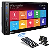 P.L.Z MP-800 Car Entertainment Multimedia System – 7 Inch Double Din HD Touchscreen Monitor Car Stereo – MP5 Player Bluetooth Car Radio Receiver – Supports Rear Front View Camera, MP3, USB, AUX