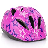 Kids Bicycle Helmets, LX LERMX Kid Bike Helmet Ages 5-14 Adjustable from Toddler to Youth Size, Durable Kids Bike Helmet with Fun Designs for Boys and Girls (Pink)