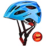 GPMTER Kids Bike Helmet for Boys - Adjustable Bicycle Safety Helmet with LED Light for Skating Cycling Scooter Skateboarding - for Toddler to Youths Ages(Blue, 3-8 Years)
