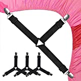 Nanateer Bed Sheet Fasteners, Triangle Sheet Straps Mattress Clips, 3 Way Fitted Bed Corner Holder Sheet Suspenders Grippers for Bedding Sheets, Mattress Covers, Sofa Cushion (4PCS)