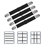 Adjustable Bed Sheet Clips, Sheet Fasteners Holder Straps and Suspender, Gripper, Extend From 21' to 80' Long Style Elastic Fasteners Bands Heavy Duty Suit for Mattress, Sofa, Couch, Recliner and More