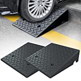 Kiviynay Rubber Curb Ramp 19.6' × 19.6' × 6' Heavy Duty Portable Threshold Ramp Industrial Grade Rubber Ramp for Cars, Wheelchairs, Scooter, Bike, Motorcycle, Trucks, Pets (2 PCS)