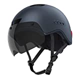 KRACESS Adult Bike Helmet Bluetooth Smart Helmet with Driving Recorder and LED Taillight Function for Urban Commuter Detachable Visor Mens/Womens Bike Helmet(Black)