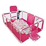 Bouncats Baby playpen, Playpen for Babies, Kids Baby Ball Pitwith 40PCS Pit Balls, Indoor & Outdoor Playpen for Babies and Toddlers, Infant Safety Gates with Breath