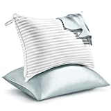Qnoon Soft Pillow with Pillowcase, Pillows Queen Size Set of 2, Bed Pillows for Sleeping