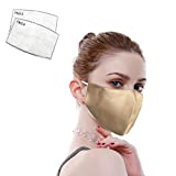 100% Mulberry Silk Face Masks Fashion Mask 19 Momme Silk Mask for Sensitive Women，Gold