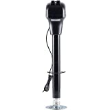 Bastion Power Tongue Jack | Electric or Manual Operation | A-Frame 3500LB Capacity | 12V | Front Light | for Trailers, RVs, Campers, Boats, & More
