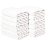 Amazon Basics Cotton Hand Towels, White - 12-Pack