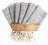 Smyrna Turkish Cotton Wash Cloths Pack of 6 | 100% Natural Cotton, 12'x17' | Versatile Bath Towels for Bathroom, Hotel, SPA | Ultra Soft, Absorbent, Prewashed and Quick Dry Turkish Hand Towels (Gray)