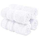 American Soft Linen, 4 Piece Washcloth Set, 13 in 13 in 100% Turkish Cotton Washcloths for Bathroom, Super Soft Absorbent Washcloths for Body and Face, Wash Rags Kitchen, Baby Washcloths, Bright White