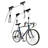 Great Working Tools Bike Hoists Set of 2, Hanging Ladder Lifts - Garage Ceiling Mount 55 lb Capacity Heavy Duty Hooks and Pulleys - Convenient Bicycle or Ladder Storage Hangers