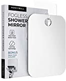 HONEYBULL Shower Mirror Fogless for Shaving - (Medium 6x8in) Flat Anti Fog Mirror with Razor Holder for Shower, Mirrors, Shower Accessories, Bathroom Mirror, Bathroom Accessories, Holds Razors For Men